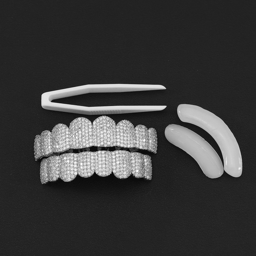 Silver Plated Full Iced Out CZ - Teeth Whitening Moulds 评论和价格