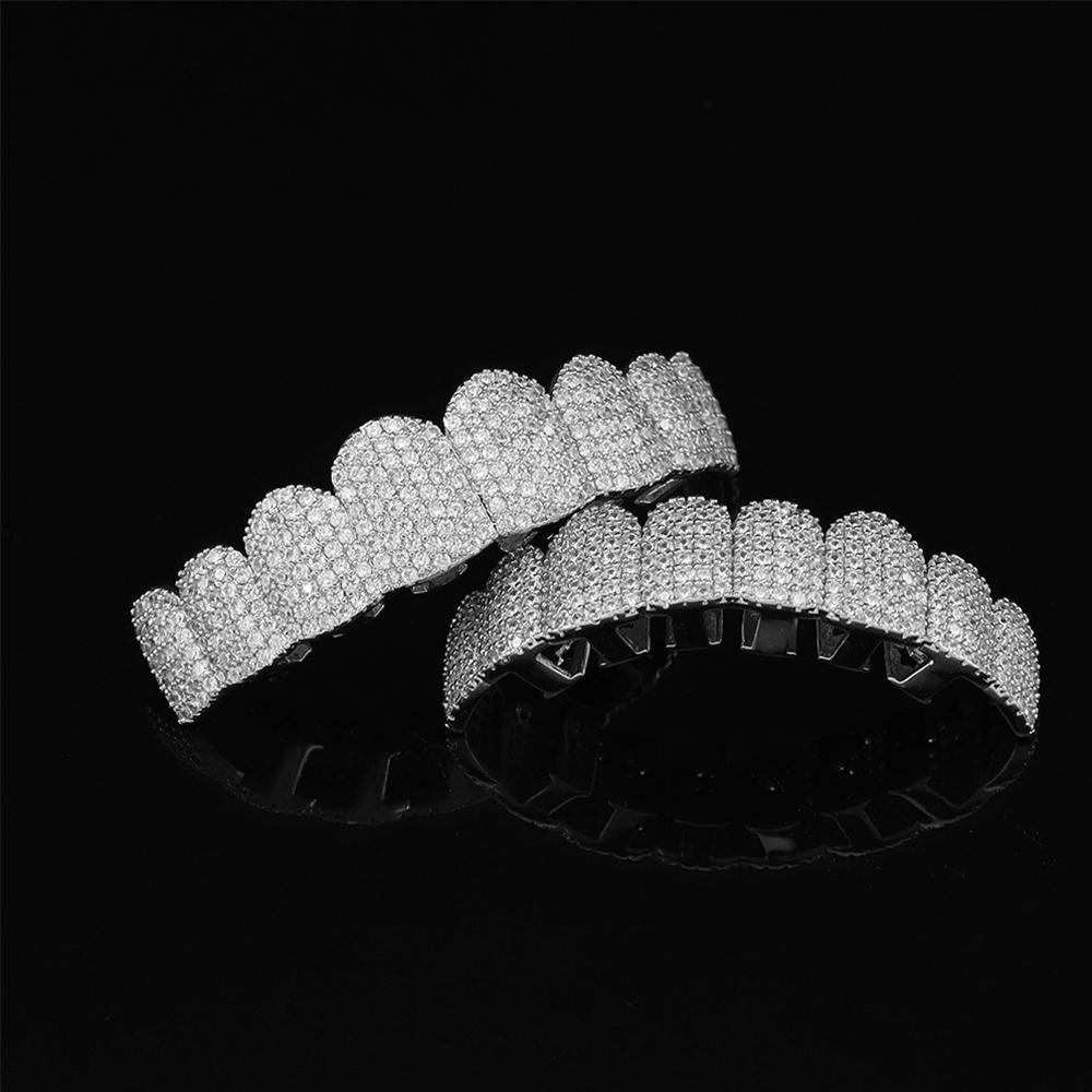 Silver Plated Full Iced Out CZ - Teeth Whitening Moulds 评论和价格